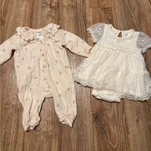 H&M Baby Girls Dress and Romper Bundle
